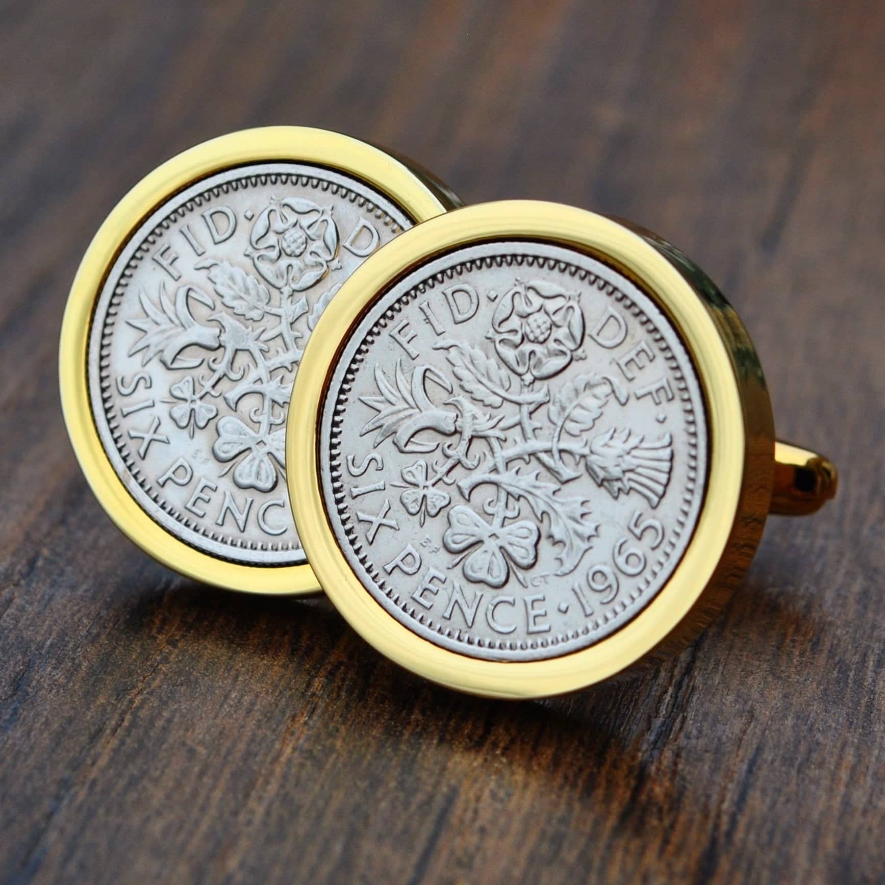 1965 Lucky Sixpence Coin Cufflinks
